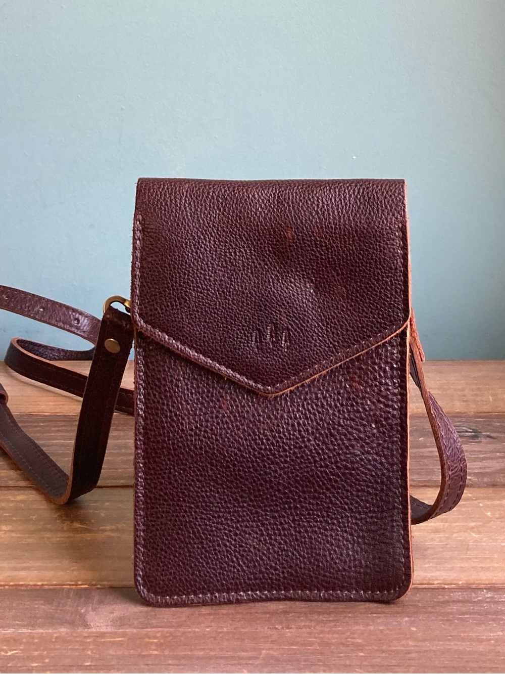 Portland Leather Goods Parker Phone Crossbody Bag Cold Brew